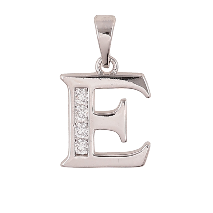 Кулон Xuping колір Родій "Літера E" для ланцюжка до 5мм фото №24