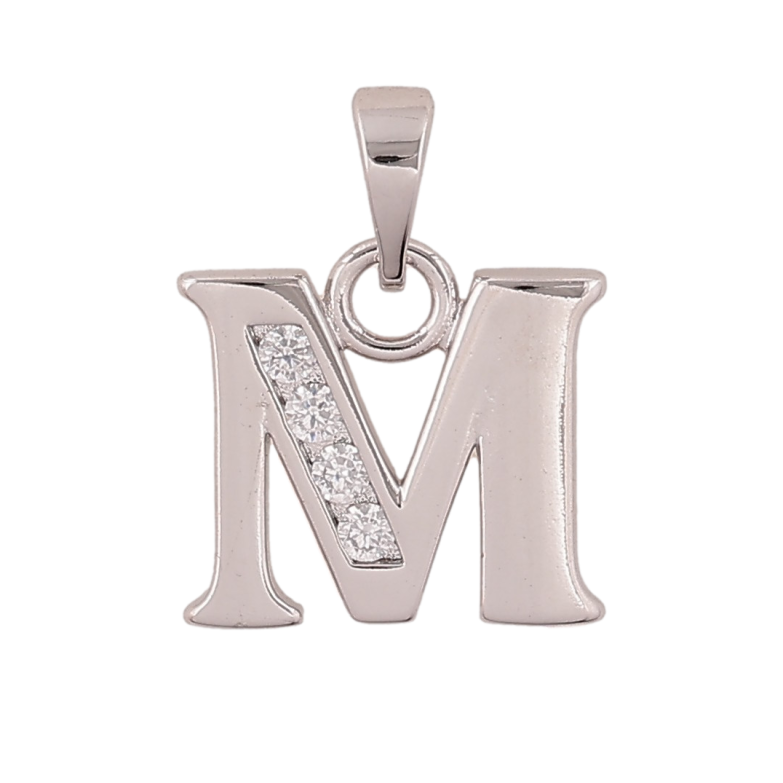 Кулон Xuping цвет Родий "Буква M" для цепочки до 5мм фото №1