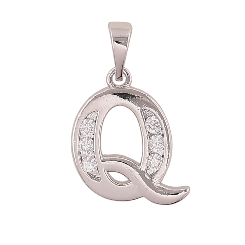 Кулон Xuping цвет Родий "Буква Q" для цепочки до 5мм фото №1