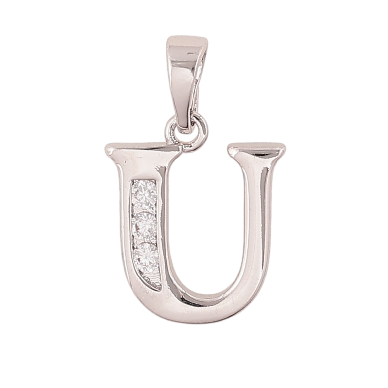 Кулон Xuping колір Родій "Літера U" для ланцюжка до 5мм фото №8