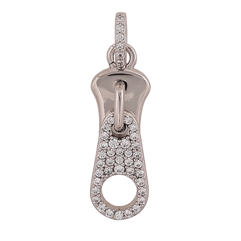 Кулон Xuping цвет Родий "Бегунок с кристаллами" для цепочки до 4мм фото №1