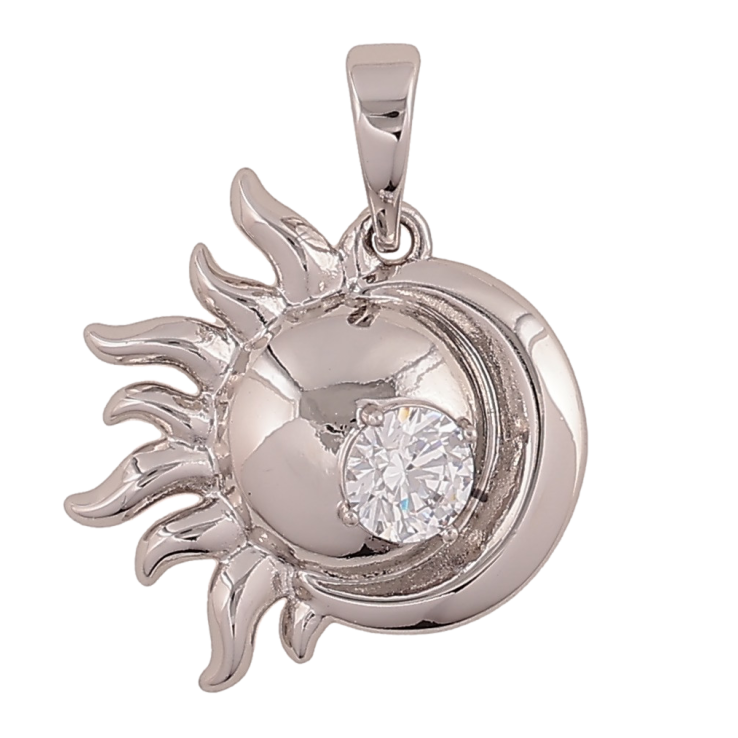 Кулон Xuping колір Родій "Сонце і Місяць" для ланцюжка до 6мм фото №2 Кулон Xuping колір Родій "Сонце і Місяць" для ланцюжка до 6мм фото №2