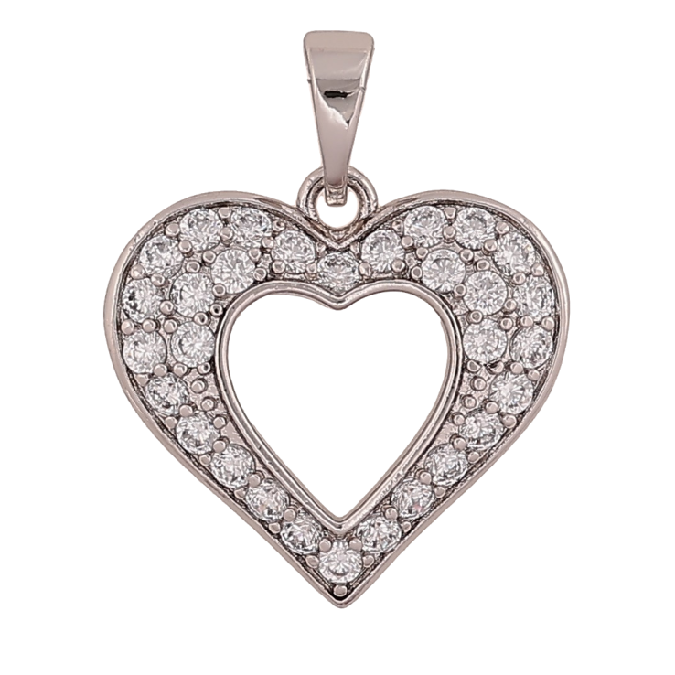 Кулон Xuping колір Родій "Серце з кристалами" для ланцюжка до 5мм фото №15