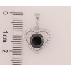 Кулон Xuping колір Родій "Серце з чорним кристалом" для ланцюжка до 6мм фото №2