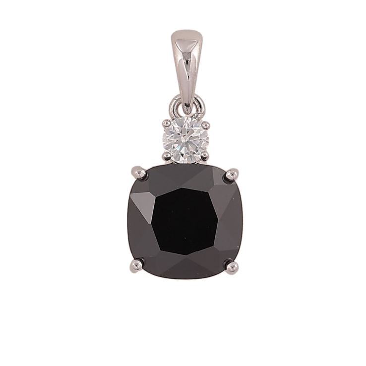 Кулон Xuping цвет Родий "Черный кристалл" для цепочки до 4мм фото №2 Кулон Xuping цвет Родий "Черный кристалл" для цепочки до 4мм фото №2