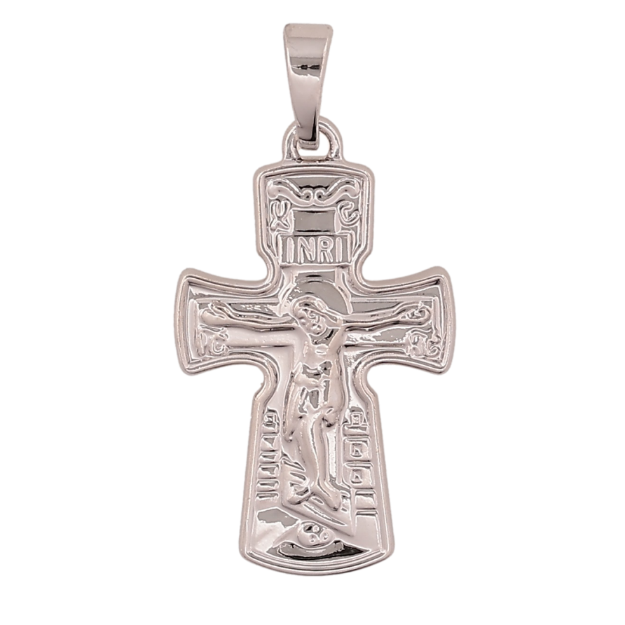 Кулон Xuping колір Родій "Хрест з Розп'яттям" для ланцюжка до 5мм фото №1