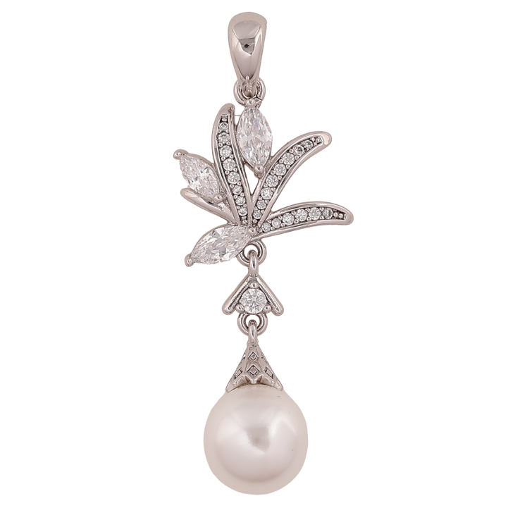 Кулон Xuping колір Родій "Витончена підвіска з перлиною" для ланцюжка до 5мм фото №24