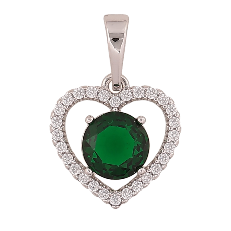 Кулон Xuping колір Родій "Серце з зеленим кристалом" для ланцюжка до 6мм фото №15 Кулон Xuping колір Родій "Серце з зеленим кристалом" для ланцюжка до 6мм фото №15