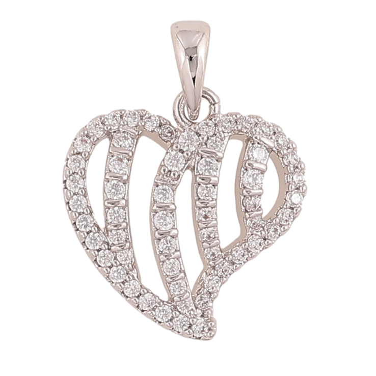 Кулон Xuping колір Родій "Серце" для ланцюжка до 4мм фото №25