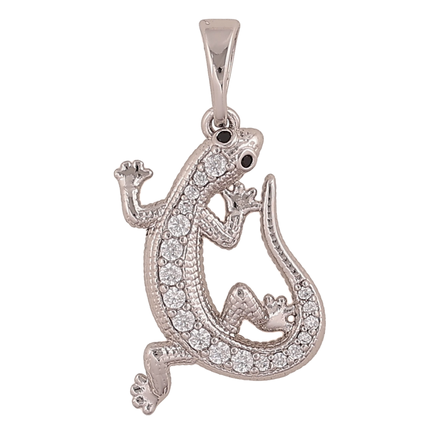 Кулон Xuping колір Родій "Ящірка з кристалами" для ланцюжка до 5мм фото №1 Кулон Xuping колір Родій "Ящірка з кристалами" для ланцюжка до 5мм фото №1