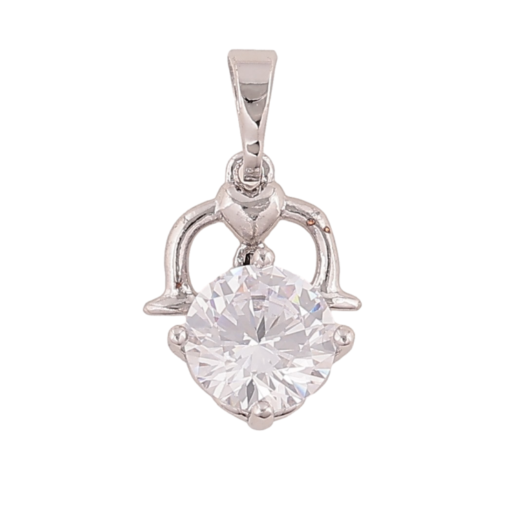 Кулон Xuping колір Родій "Візерунок з кристалом" для ланцюжка до 5мм фото №3