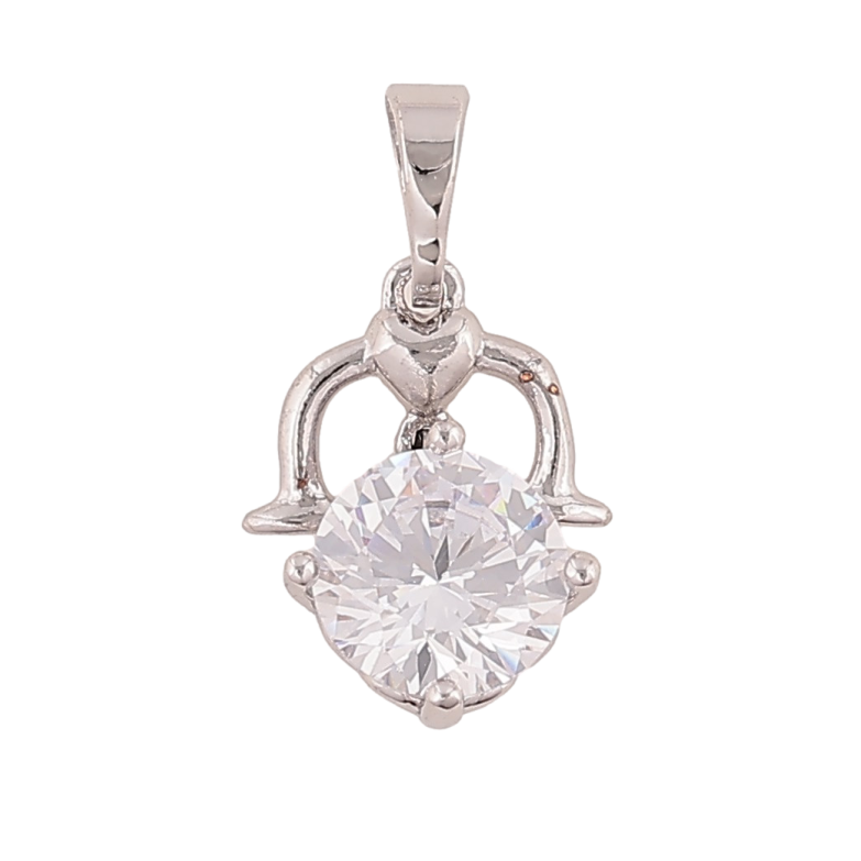 Кулон Xuping колір Родій "Візерунок з кристалом" для ланцюжка до 5мм фото №1