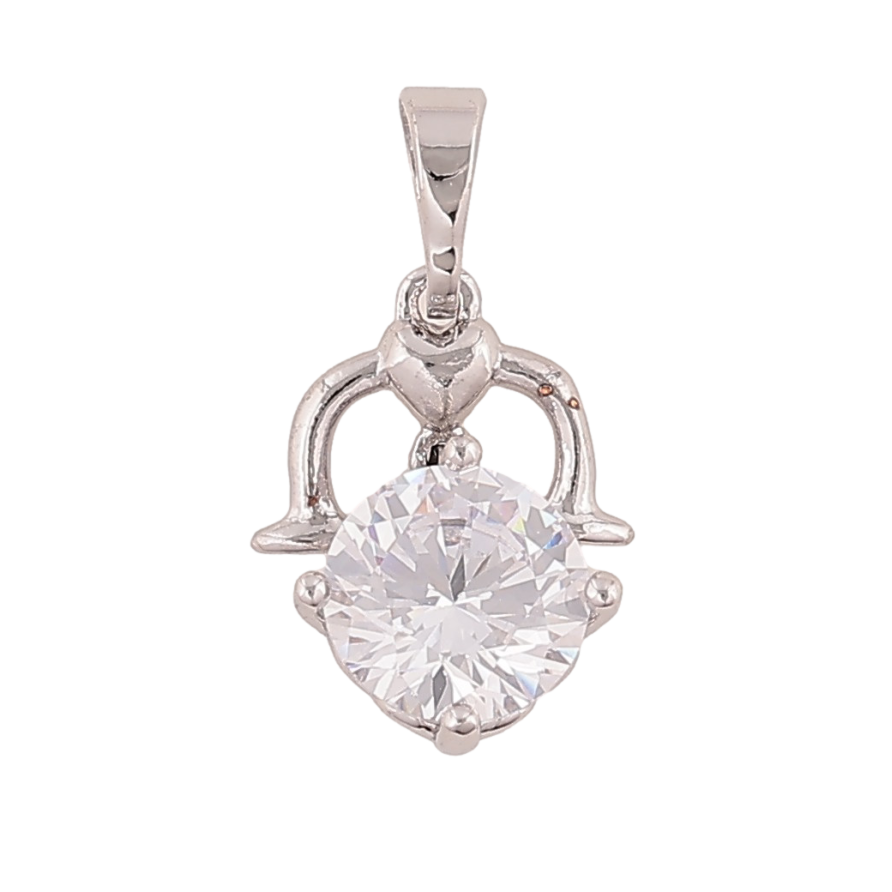 Кулон Xuping цвет Родий "Узор с кристаллом" для цепочки до 5мм фото №1