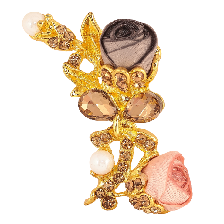 Брошка "Сіра і рожева квіточки" фото №5 Брошка "Сіра і рожева квіточки" фото №5