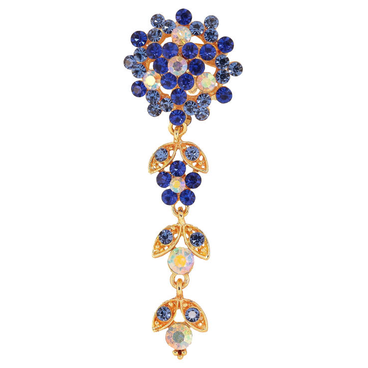 Брошка "Квітка-підвіска з синіми стразами" фото №22 Брошка "Квітка-підвіска з синіми стразами" фото №22
