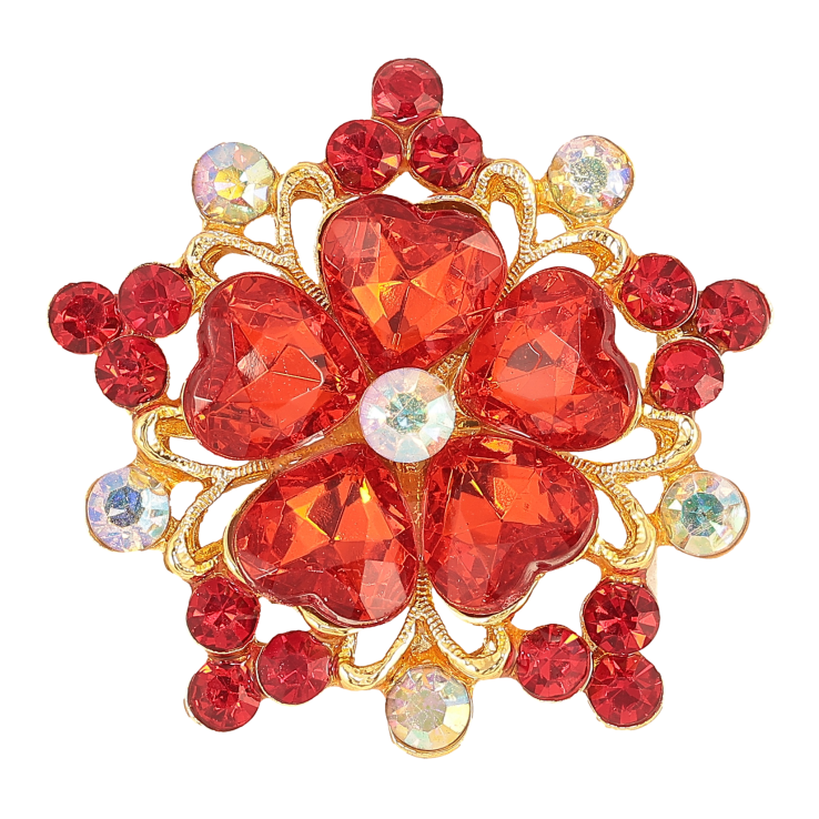 Брошка "Квітка з червоними стразами" фото №5 Брошка "Квітка з червоними стразами" фото №5