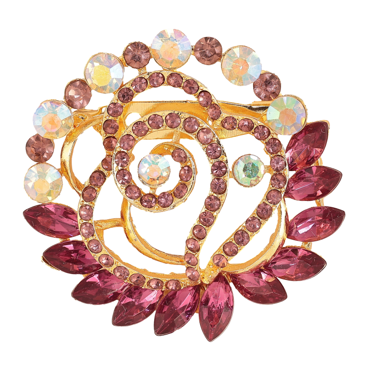 Брошка "Квітка з бордовими стразами" фото №7 Брошка "Квітка з бордовими стразами" фото №7