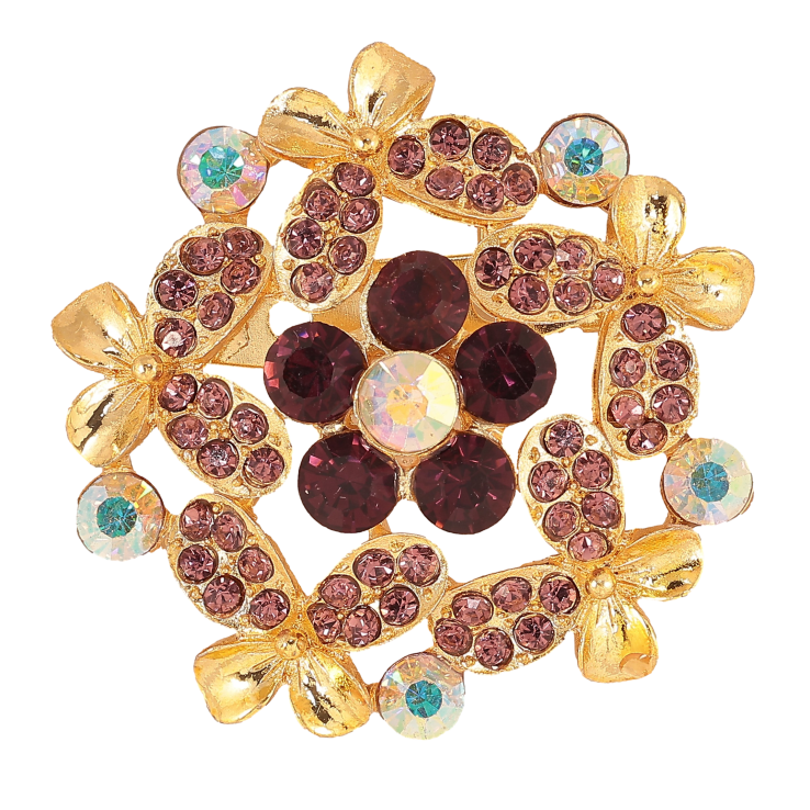 Брошка "Квітка з бордовими стразами" фото №4 Брошка "Квітка з бордовими стразами" фото №4