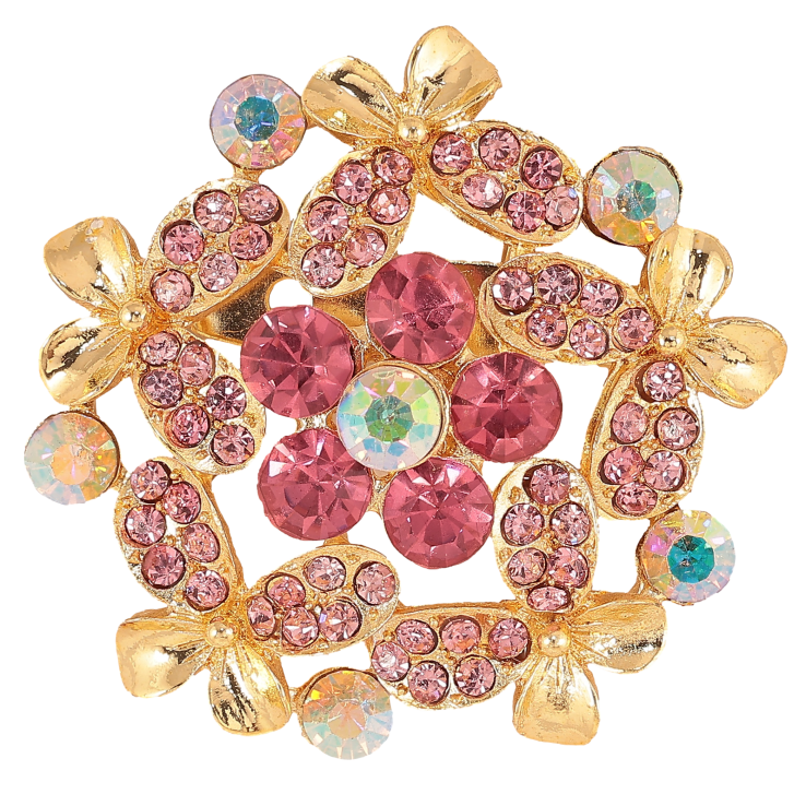 Брошка "Квітка з рожевими стразами" фото №23 Брошка "Квітка з рожевими стразами" фото №23