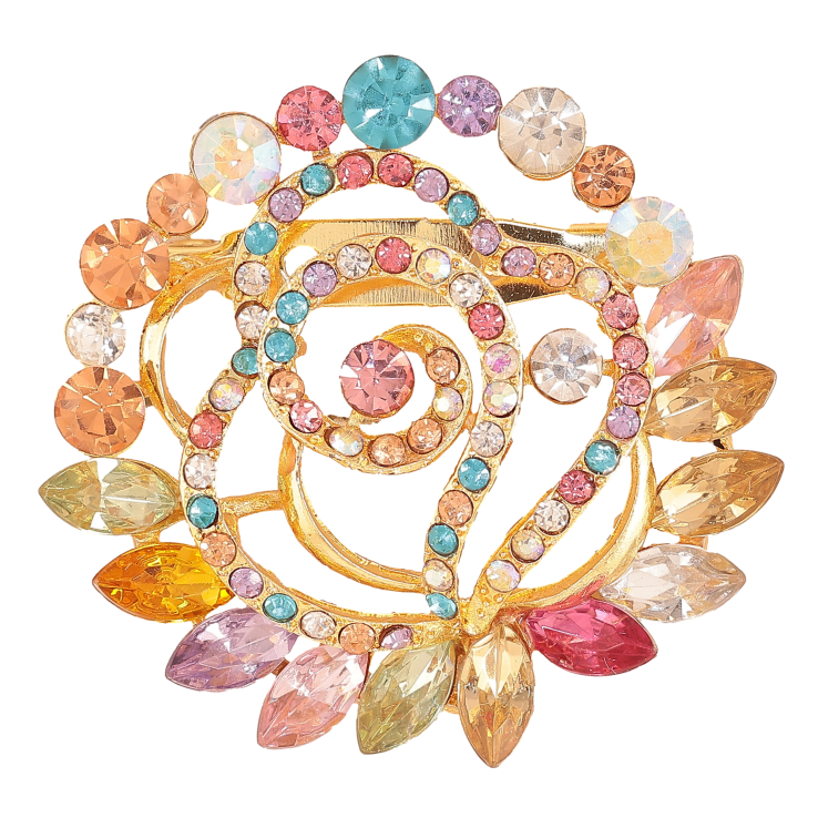 Брошка "Квітка з різнокольоровими стразами" фото №9 Брошка "Квітка з різнокольоровими стразами" фото №9