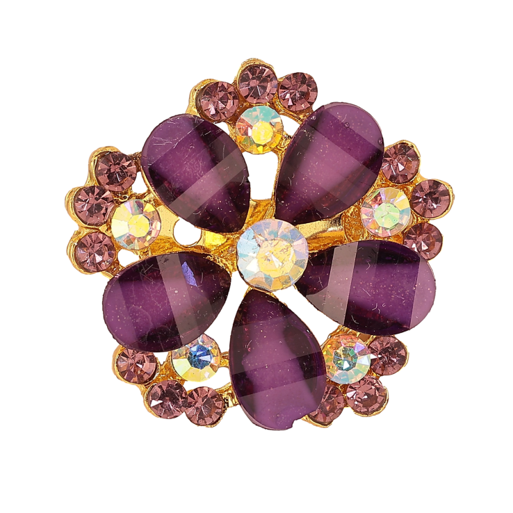 Брошка "Квітка з фіолетовими стразами" фото №17 Брошка "Квітка з фіолетовими стразами" фото №17