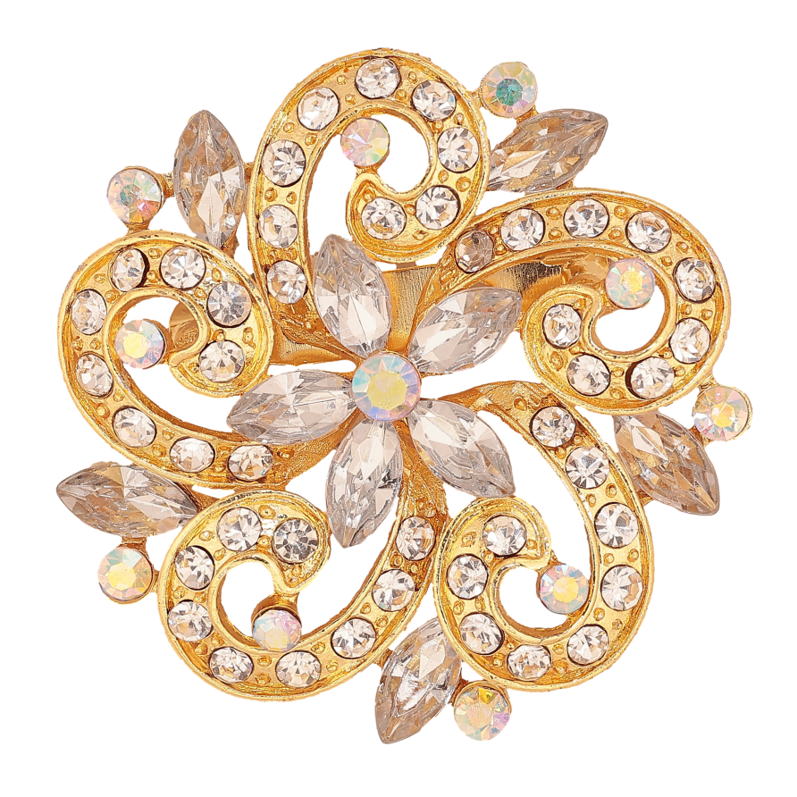 Брошка "Квітка зі стразами" фото №1