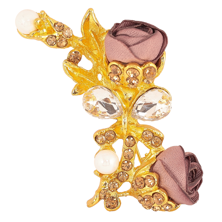 Брошка "Бежеві квіточки" фото №1