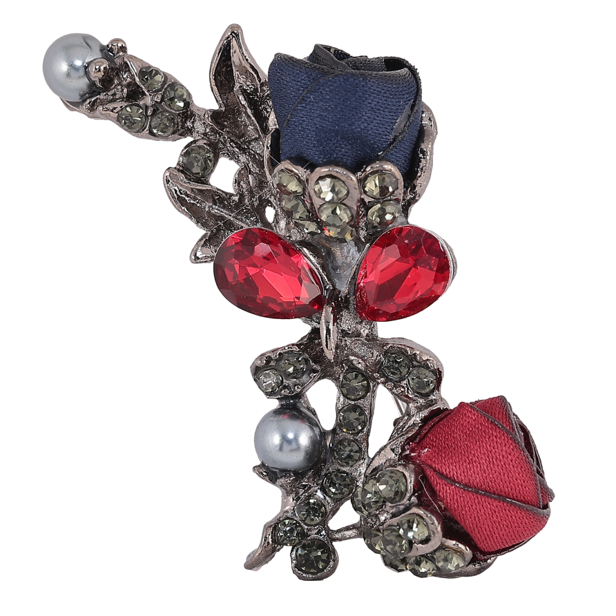 Брошь "Синий и красный цветочки" фото №1 Брошь "Синий и красный цветочки" фото №1
