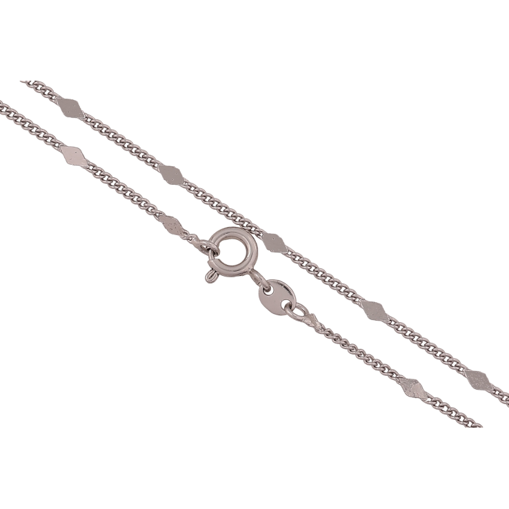 Ланцюжок Xuping колір Родій "Плетение Панцирное с прокатанными ромбами" длина 45см х 1-2.5мм фото №17