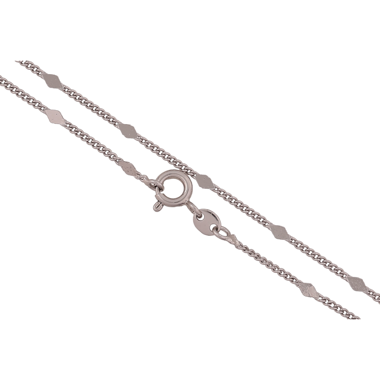 Цепочка Xuping цвет Родий "Плетение Панцирное с прокатанными ромбами" длина 45см х 1-2.5мм фото №1