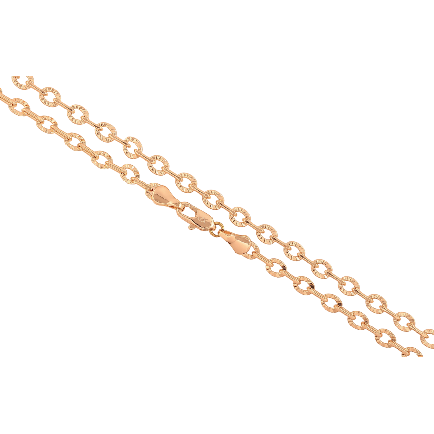 Цепочка Xuping M&L цвет 18К "Плетение Якорное с узором" длина 50см х 1-4мм фото №1