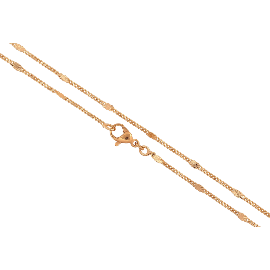 Цепочка Xuping M&L цвет 18К "Плетение Панцирное с прокаткой звездочки" длина 45см х 1.5-2.5мм фото №1