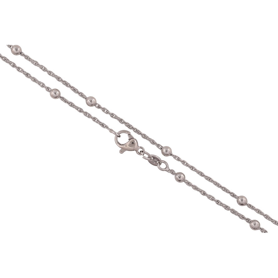 Цепочка Xuping M&L цвет Родий "Плетение Кордовое с бусинами" длина 45см х 3мм фото №1