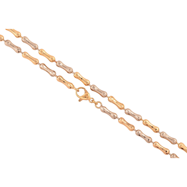 Ланцюжок Xuping колір Позолота 18K + Родій "Плетіння Перлина фантазійна" довжина 45см х 3мм фото №1