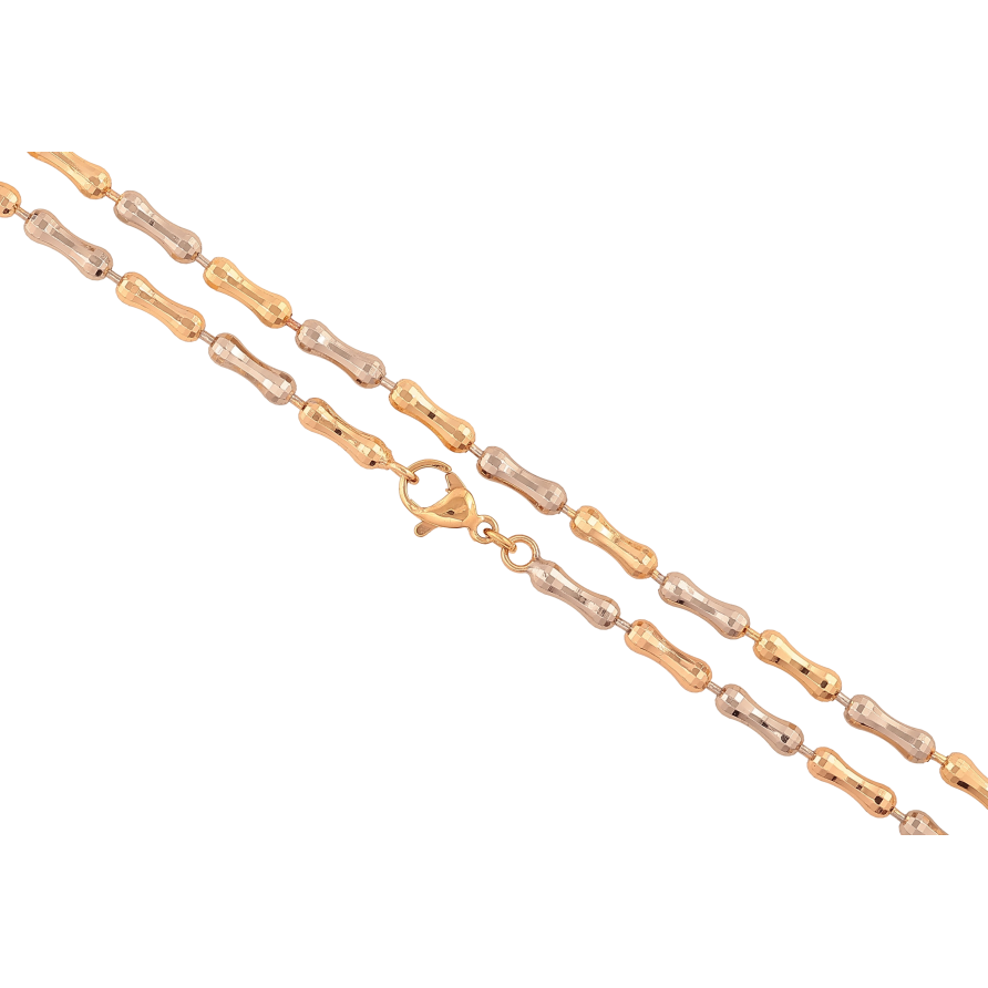 Ланцюжок Xuping колір Позолота 18K + Родій "Плетіння Перлина фантазійна" довжина 45см х 3мм фото №1