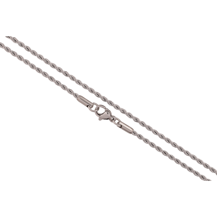 Ланцюжок Xuping ТТМ Stainless Steel колір Родій "Плетіння Мотузка" довжина 45см х 2мм фото №7