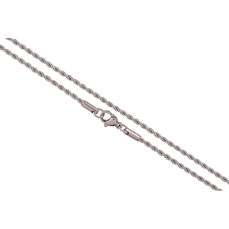 Цепочка Xuping ТТМ Stainless Steel цвет Родий "Плетение Веревка" длина 45см х 2мм фото №3 Цепочка Xuping ТТМ Stainless Steel цвет Родий "Плетение Веревка" длина 45см х 2мм фото №3