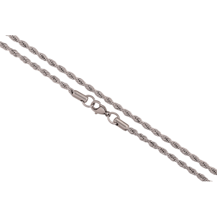 Ланцюжок Xuping ТТМ Stainless Steel колір Родій "Плетіння Мотузка" довжина 50см х 3мм фото №19