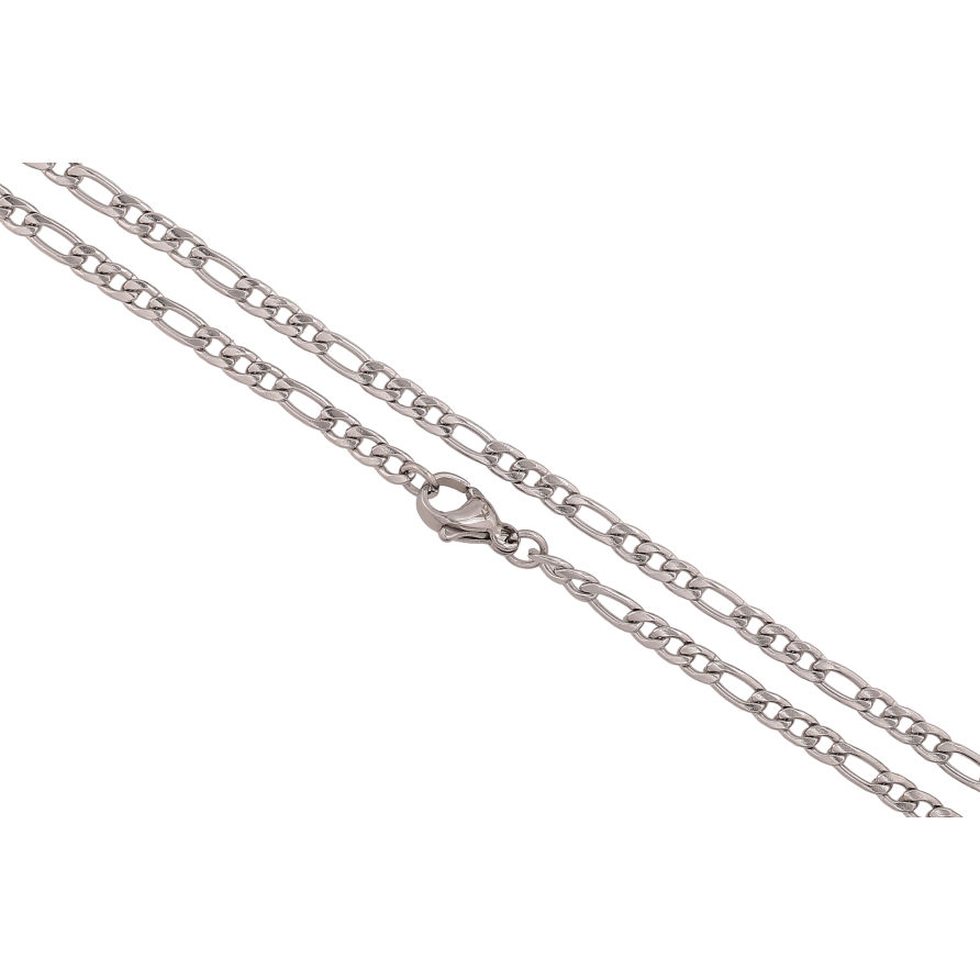 Ланцюжок Xuping ТТМ Stainless Steel колір Родій "Плетіння Фігаро" довжина 60см х 3мм фото №1