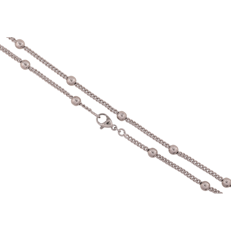 Ланцюжок Xuping колір Родій "Плетіння Панцирне з намистинами" довжина 45см х 2-4мм фото №18