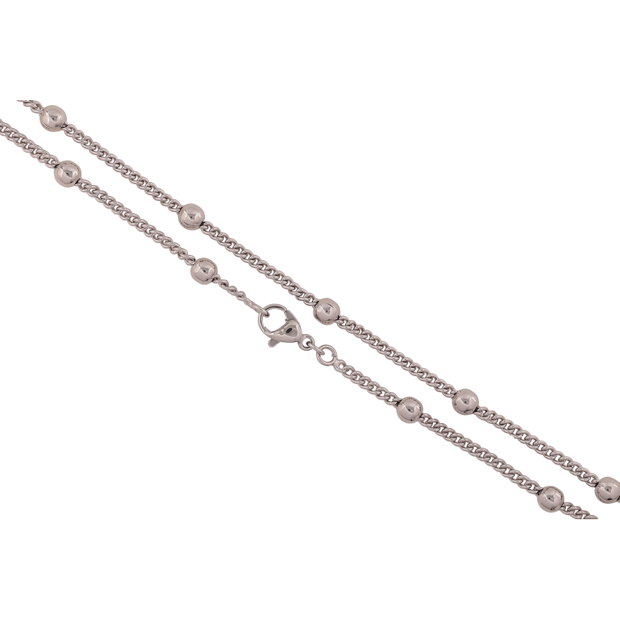 Ланцюжок Xuping колір Родій "Плетіння Панцирне з намистинами" довжина 45см х 2-4мм фото №1 Ланцюжок Xuping колір Родій "Плетіння Панцирне з намистинами" довжина 45см х 2-4мм фото №1