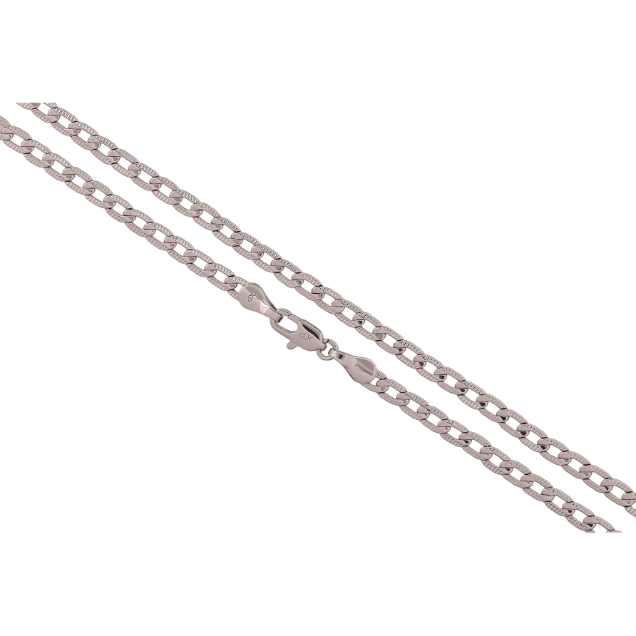 Ланцюжок Xuping колір Родій "Плетіння Панцирне з візерунком" довжина 45см х 4мм фото №1