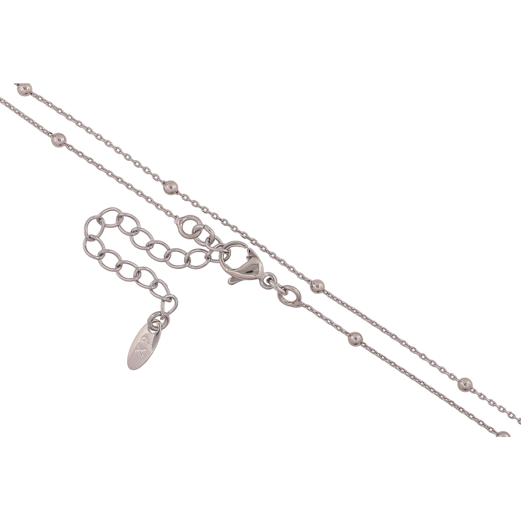 Ланцюжок Xuping колір Родій "Плетіння Якірне з намистинами" довжина 45-50см х 0.5-2мм фото №6