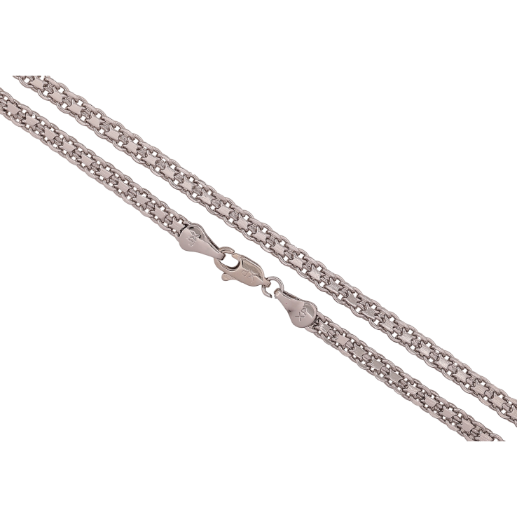 Ланцюжок Xuping колір Родій "Плетіння Італійський Бісмарк" довжина 45см х 4мм фото №5