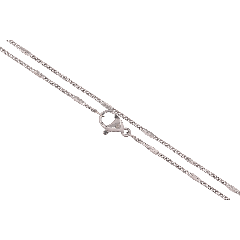 Ланцюжок Xuping ТТМ Stainless Steel колір Родій "Плетіння Панцирне з прокаткою" довжина 45см х 1-1.5мм фото №2 Ланцюжок Xuping ТТМ Stainless Steel колір Родій "Плетіння Панцирне з прокаткою" довжина 45см х 1-1.5мм фото №2