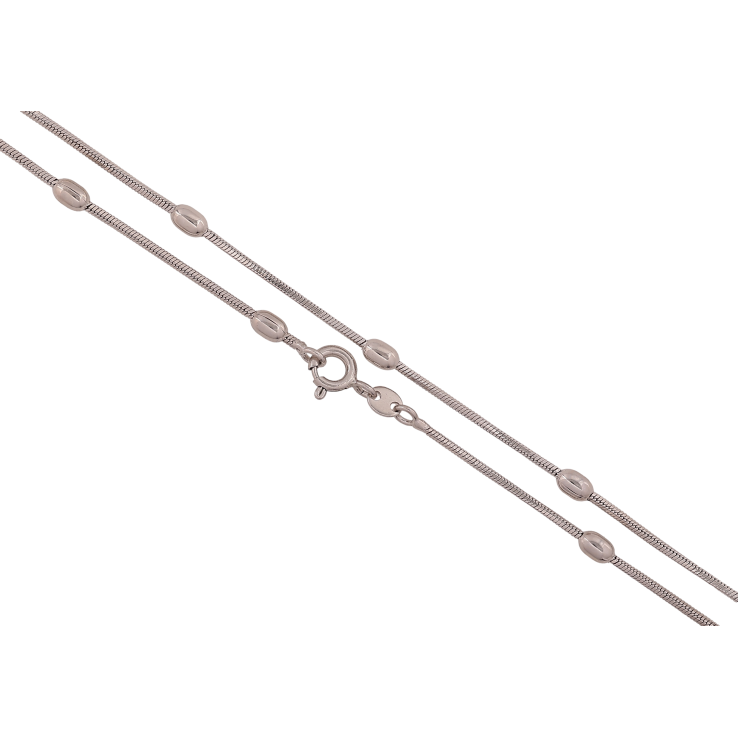 Ланцюжок Xuping колір Родій "Плетіння Ювелірний шнур з намистинами" довжина 45см х 1-3мм фото №24