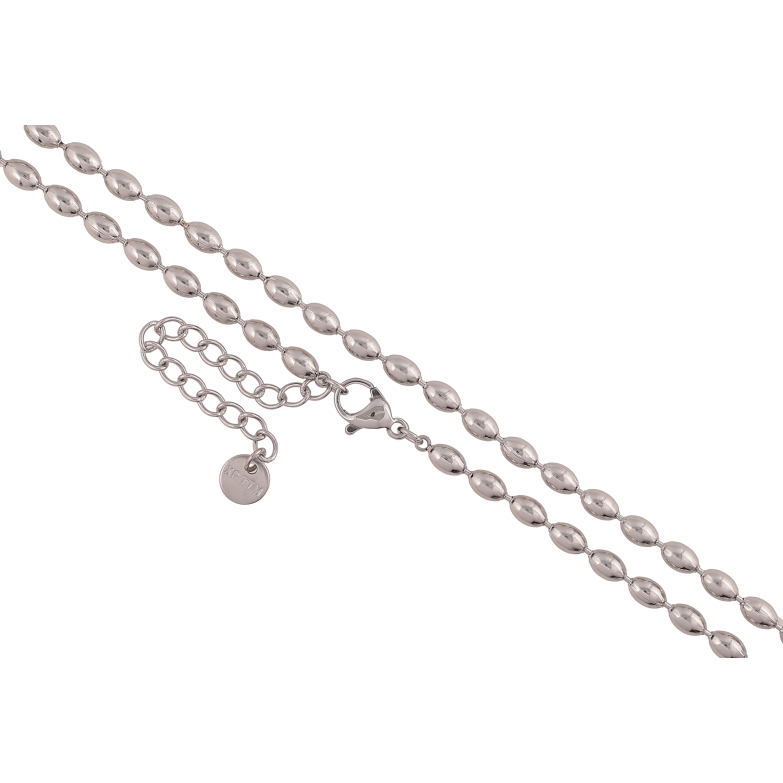 Ланцюжок Xuping ТТМ Stainless Steel колір Родій "Плетіння Перлина" довжина 45-50см х 3мм фото №2 Ланцюжок Xuping ТТМ Stainless Steel колір Родій "Плетіння Перлина" довжина 45-50см х 3мм фото №2