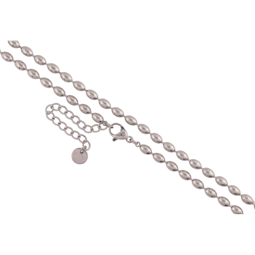 Ланцюжок Xuping ТТМ Stainless Steel колір Родій "Плетіння Перлина" довжина 45-50см х 3мм фото №1 Ланцюжок Xuping ТТМ Stainless Steel колір Родій "Плетіння Перлина" довжина 45-50см х 3мм фото №1