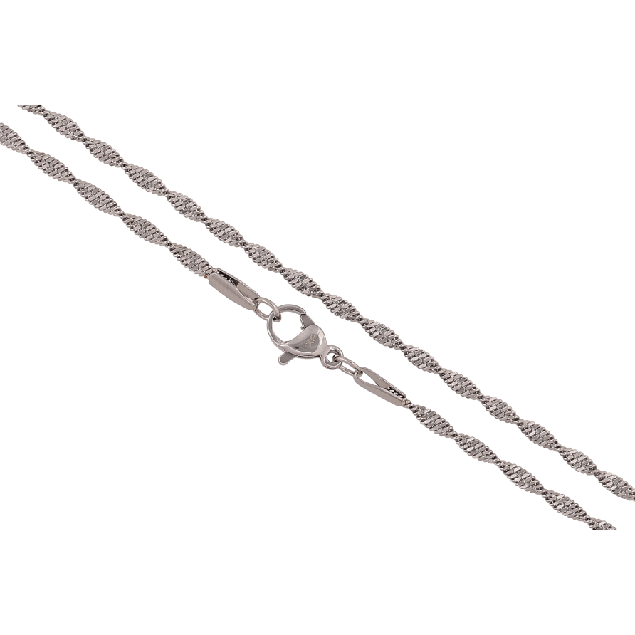 Ланцюжок Xuping ТТМ Stainless Steel колір Родій "Плетіння Супердиск" довжина 45см х 2мм фото №1