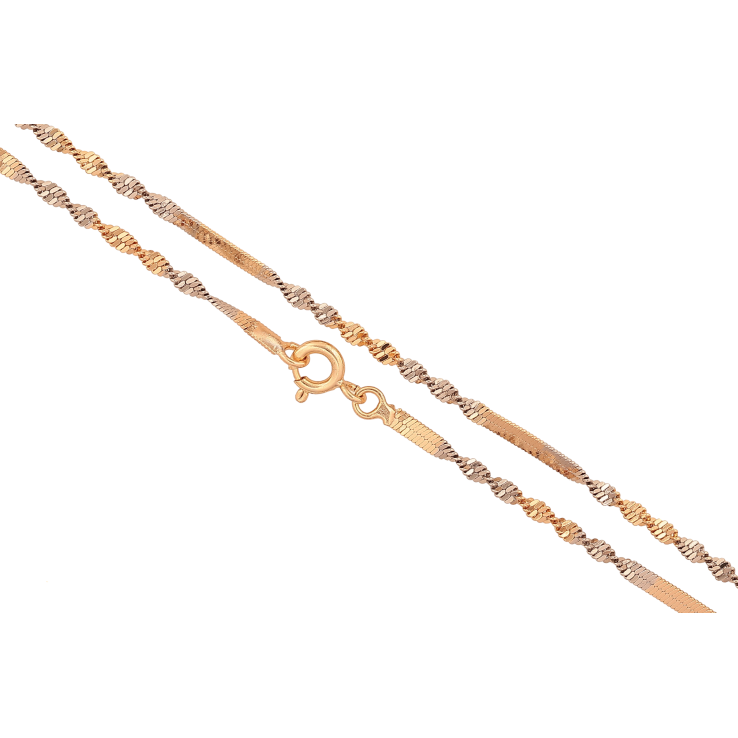 Ланцюжок Xuping колір Позолота 18K + Родій "Плетіння Супердиск" довжина 45см х 2.5мм фото №13